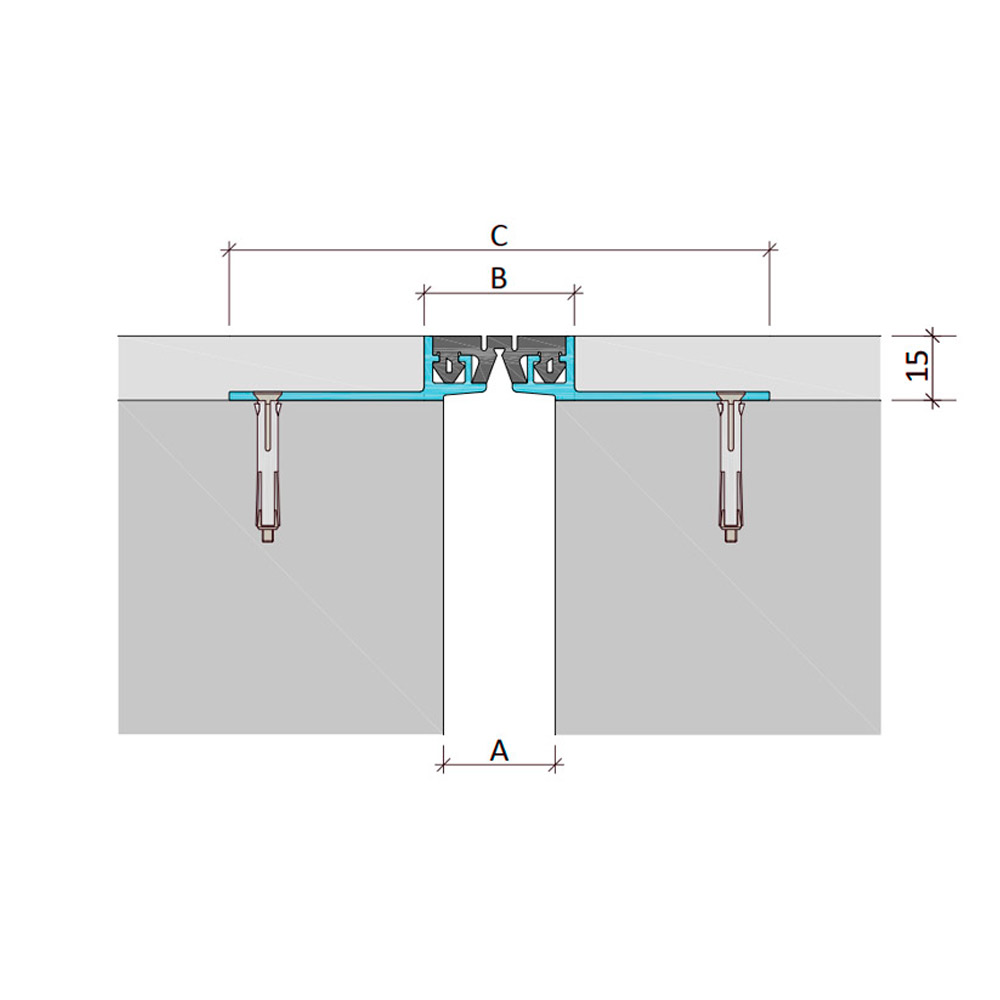 Закладной профиль для деформационного шва ДШВ-15/050 В2-060